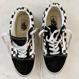 Vans Kids Checkered Black and White Sneakers